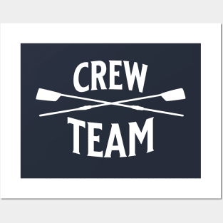 Crew Rowing Team Member Sculling Vintage Crossed Oars Posters and Art